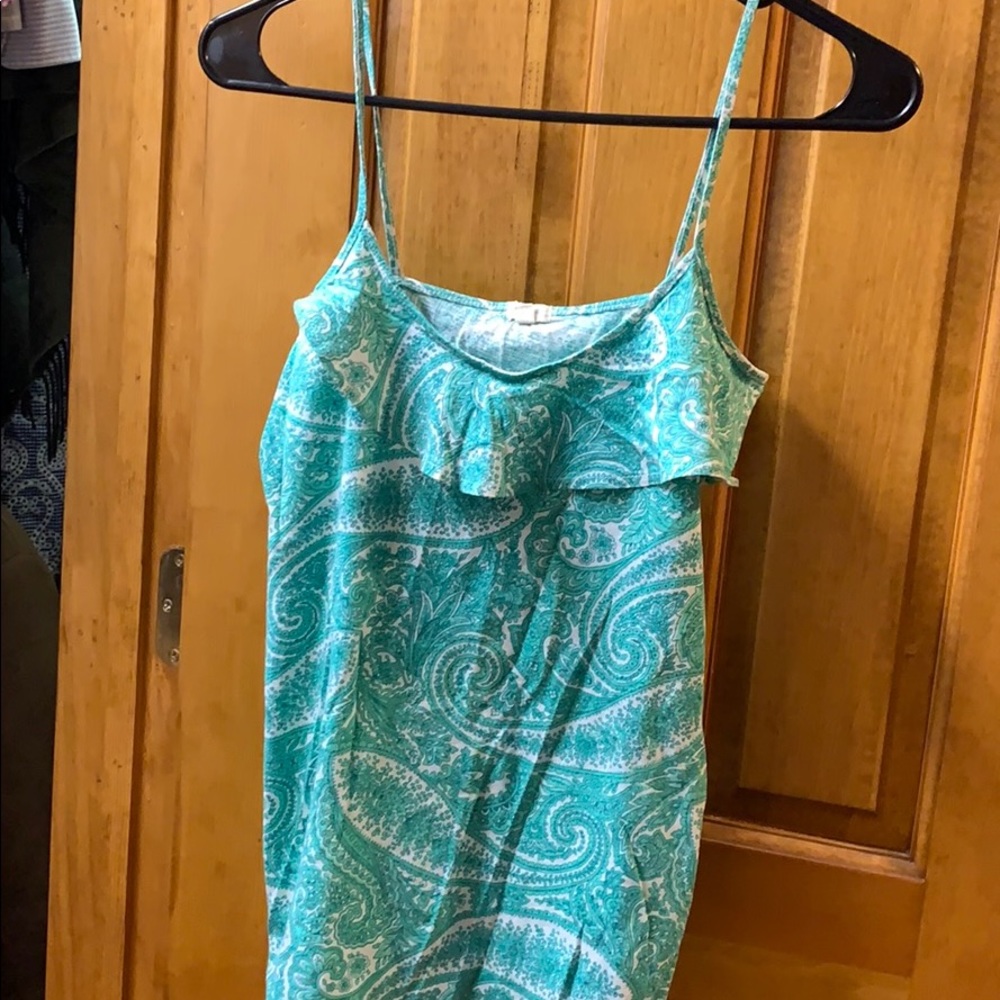 Jcrew teal pattern tank